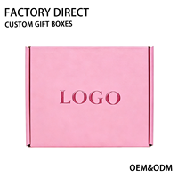 Caja de Cartón Corrugado Rosa Impresa Personalizada, Plegable, Pequeña, con Logotipo, para Envíos de Ropa, Manualidades, Joyería y Regalos