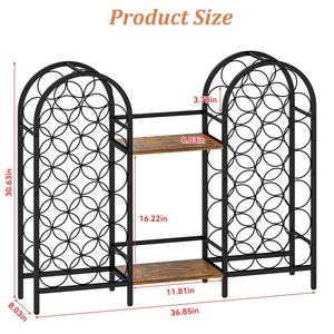 Estante <span class=keywords><strong>de</strong></span> metal arqueado independiente para 23 botellas <span class=keywords><strong>de</strong></span> <span class=keywords><strong>vino</strong></span>, soporte para botellas <span class=keywords><strong>de</strong></span> <span class=keywords><strong>vino</strong></span> para gabinete o despensa - Product Image 2