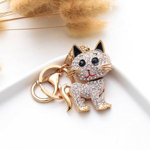 Cute Cat 3d Keychains for Bag Veautiful Metal Custom Keychain With Crystal for Girls High Quality Metal <b>Key</b> <b>Chain</b> - Product Image 4