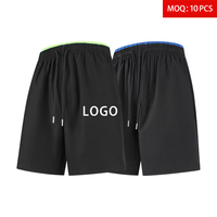 Shorts de course pour hommes en tissu tissé 120 GSM à séchage rapide, imprimés par transfert thermique, avec blocs de couleur et taille élastique, personnalisables avec logo – Style streetwear
