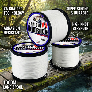 QIANXILANG Ligne de pêche tressée 4 brins blanche 500M/1000M, résistante, durable, en PE léger, haute qualité, pour thon, bar, truite, rivière - Product Image 3