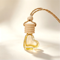 Diffuseur de voiture en verre vide en forme de cœur, rechargeable, 6 ml, couleur dégradée, pour aromathérapie et désodorisant