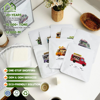 Boîte d'emballage pour café filtre imprimée numériquement, écologique, avec fenêtre transparente en acétate, ensemble de pochettes portables pour boissons