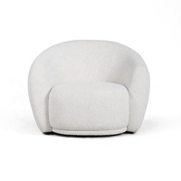 Fauteuil Rond Nordique Moderne en Tissu Polaire Sherpa, Canapé Paresseux pour Salon, Fauteuil Lounge pour Hôtel Villa