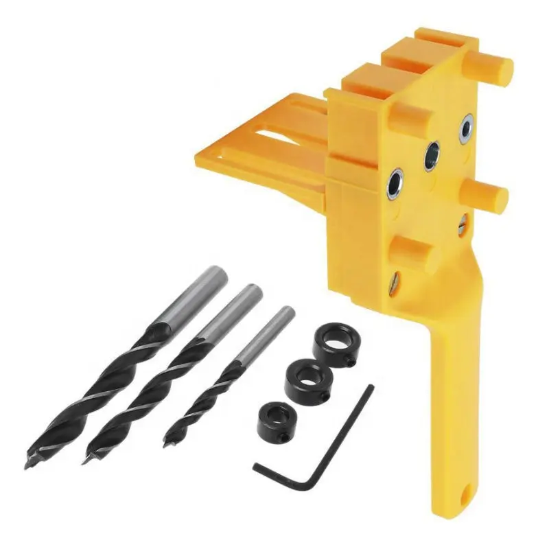 Hızlı ahşap Doweling Jig ABS plastik cep delik Jig sistemi 6/8/10mm matkap bulucu delik Carpentry marangozluk dübel eklemler için