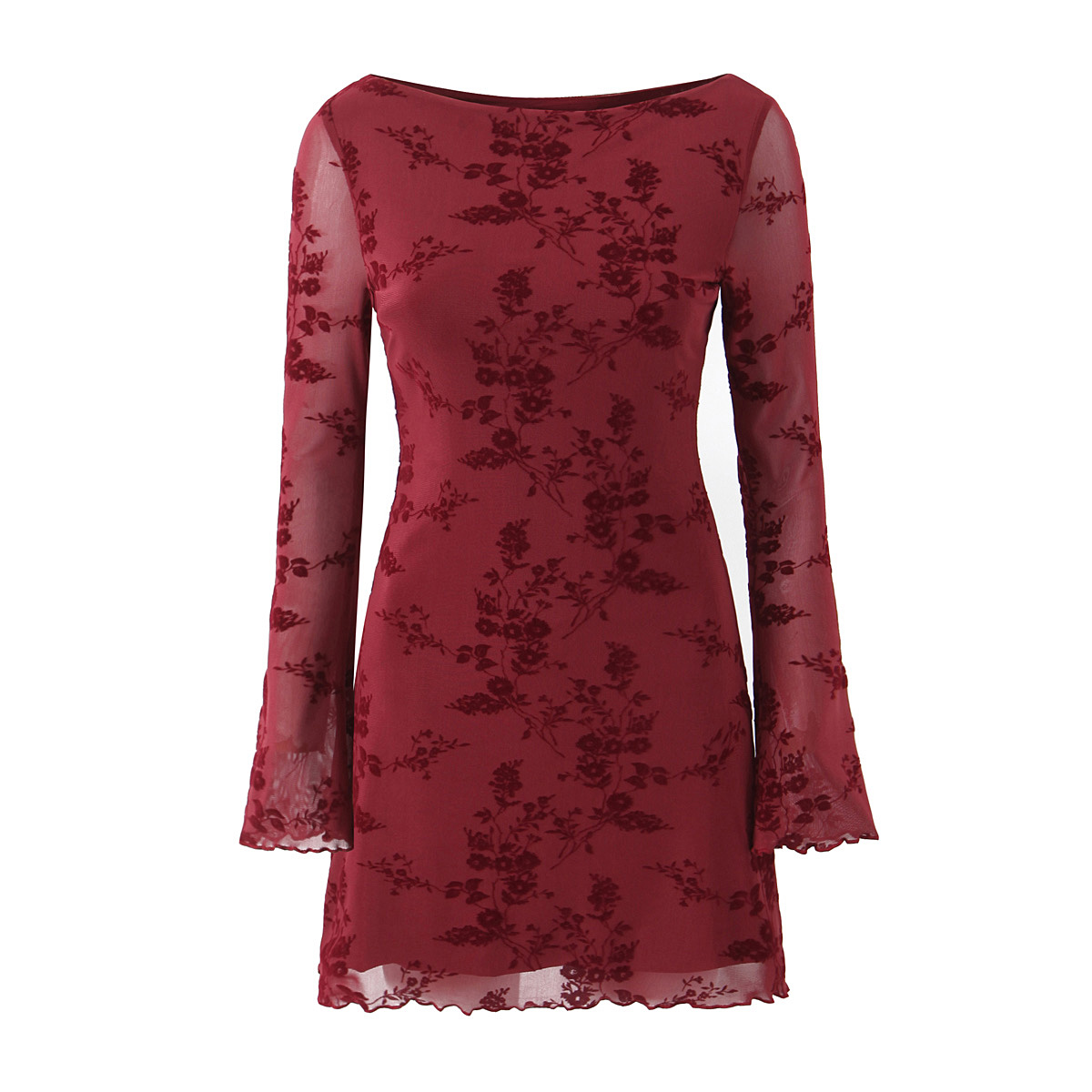 strapless open back dress Jessica LACE LONG SLEEVE RED MINI DRESS – The Glamorous Life 101