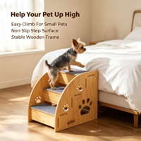 Nouvelle Escalade pour Animaux de Compagnie en Bois Massif, Écologique, Moderne, Imperméable, Couleur Unie, avec Motifs de Pattes de Chat Creuses
