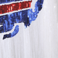 Robe décontractée Saireish grande taille 2XL en jersey blanc à sequins Buffalo, motif lettres Bling Game Day, taille naturelle, écologique