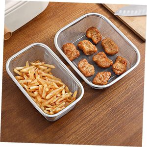 Accessoires de cuisine en acier inoxydable : passoire à mailles fines, panier rectangulaire, passoire carrée pour filtrer, égoutter, faire couler et rincer - Product Image 1