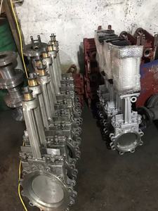 วาล์วแบบมีดตัดสแตนเลส CF8 SS 303/304/316L/201 แบบลมชนิดกลีบดอกไม้ ขนาด 8 นิ้ว DN200 รุ่น PZ73H-16 หน้าแปลนเหล็กหล่อ - Product Image 3