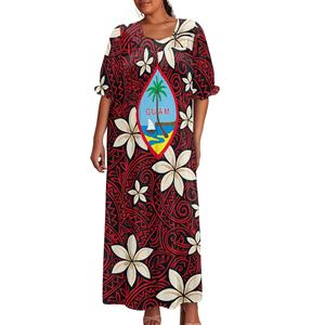 Abito Mumu micronesiano da donna elegante estate Casual taglie forti con volant a sbuffo con vestibilità ampia stile Vintage Vestidos Sweet - Product Image 5