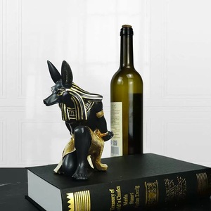 Resina egizia Anubis Dog God Wine Rack decorazione per la casa armadietto del vino con tema animale per Easter Home Wine Holder - Product Image 4