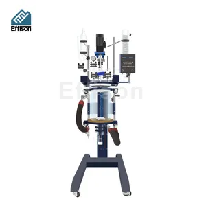 Chemical process reactor Lifting rotary jacketed glass chemical reactor 50L with two-layer