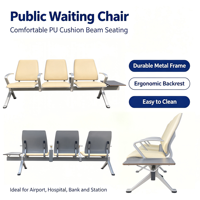 Chaise d'attente publique 4 places, chaise d'aéroport, chaise de liaison aéroportuaire, chaise d'attente bancaire pour terminal aéroportuaire