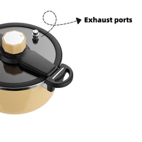 Casserole à soupe grande capacité en acier inoxydable avec couvercle en verre émaillé de 18 cm, marque privée, écologique, cuisson rapide sous pression