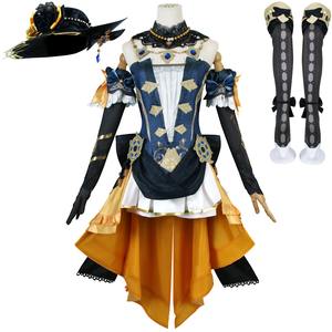 Juego <span class=keywords><strong>Genshin</strong></span> <span class=keywords><strong>Impact</strong></span> Cosplay disfraz conjunto completo con sombrero Fontaine Navia Cosplay zapatos vestido uniforme - Product Image 1