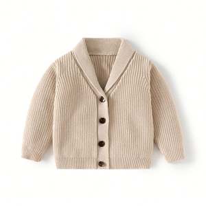 Chaqueta cálida y cómoda de invierno holgada de un solo pecho para niños, suéter cárdigan informal - Product Image 1