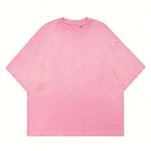 เสื้อยืดผู้ชายสไตล์วินเทจฟอกสีแบบแอซิดวอช ผ้าฝ้าย 100% ทรงโอเวอร์ไซส์ ป้องกันขนร่วง แขนสั้น สตรีทแวร์ ผ้าหนา ไซส์พลัส - Product Image 4