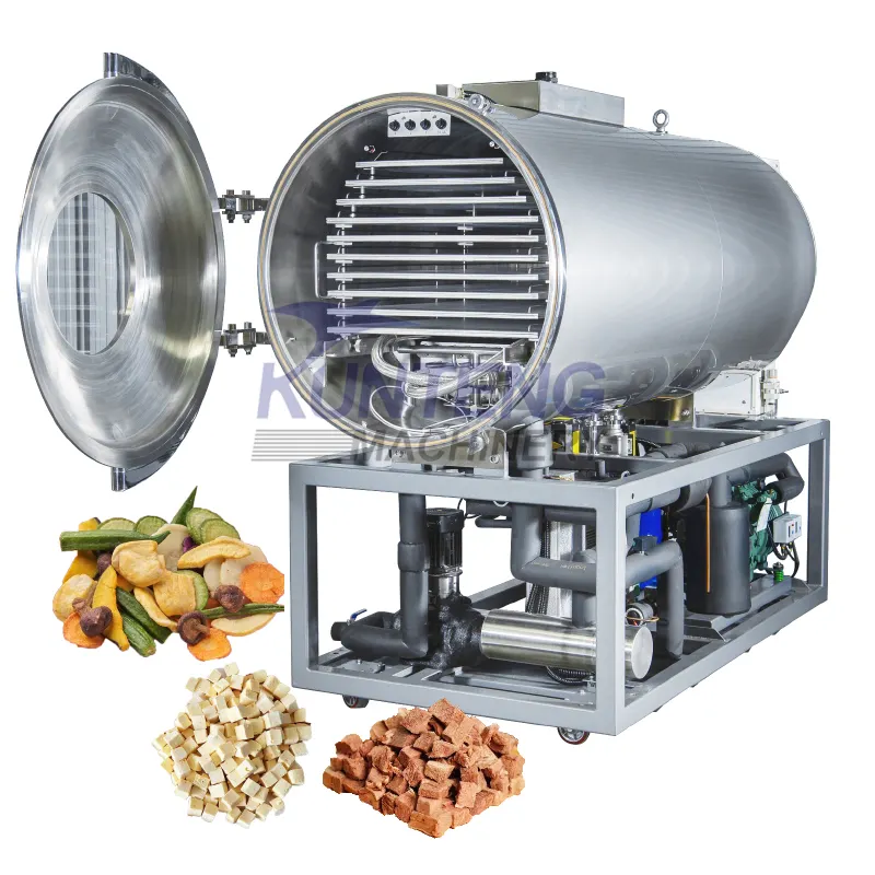 Mesin pengering beku freezer makanan vakum mini 20kg industri kecil mesin pengering lyophilizer untuk serangga tomat rami makanan hewan peliharaan