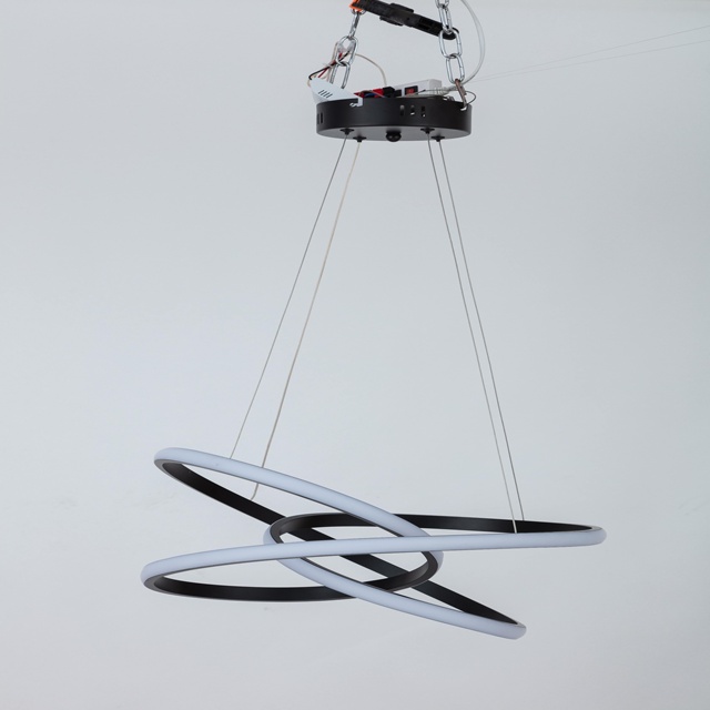 40W LED Ceiling Light Middle 3000K Warm White Black Aluminum+White Silicone Eye Caring Easy Installation Living