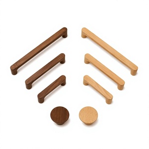 Juego de tiradores y pomos de madera para muebles, diseño moderno, hechos a mano, ligeros, para puertas, entrada, cocina, decoración duradera para interiores - Product Image 3