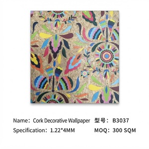 Papier peint en liège naturel écologique, à coller soi-même, motif floral et d'oiseaux, revêtement <span class=keywords><strong>mural</strong></span> auto-adhésif pour la décoration de la maison et du salon - Product Image 2