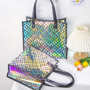 Bolsos de Hombro de PVC de Gran Capacidad para Mujer, Bolsos de Compras Portátiles de Viaje, Bolsos de Playa Impermeables con Logotipo - Product Image 3