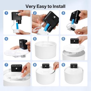2.2L <strong>Ceramic</strong> <strong>Cat</strong> Water <strong>Fountain</strong> Wireless Sensor Rechargeable Battery Operated 4000mAh Quiet Drinking <strong>Fountain</strong> for <strong>Cats</strong> and Dogs - Product Image 6