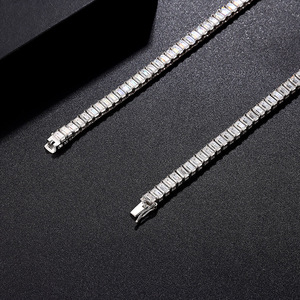 925 स्टर्लिंग सिल्वर प्रपोंग 0.4ct एराल्ड ने मिसासानाइट टेनिस श्रृंखला लक्जरी चोकर पुरुषों के लिए तैयार महिलाओं के लिए - Product Image 5
