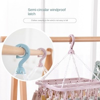 Cintre multifonctionnel en plastique avec 32 pinces Séchoir épaissi pour hôtel et ménage pour sécher les chaussettes dans le salon