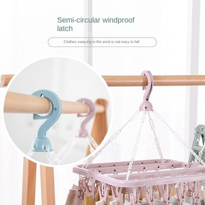 <span class=keywords><strong>Cintre</strong></span> multifonctionnel en plastique avec 32 pinces Séchoir épaissi <span class=keywords><strong>pour</strong></span> hôtel et ménage <span class=keywords><strong>pour</strong></span> sécher les chaussettes dans le salon - Product Image 3