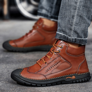 2026 autunno e inverno nuove <span class=keywords><strong>scarpe</strong></span> da <span class=keywords><strong>uomo</strong></span> in vera pelle di <span class=keywords><strong>grandi</strong></span> dimensioni stile coreano cucite a mano all'ingrosso - Product Image 1