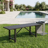 Kursi Lipat Baja Hitam Modern Sepenuhnya dari Logam, Nyaman untuk Taman dan Luar Ruangan, Grosir untuk Penggunaan Malam Hari