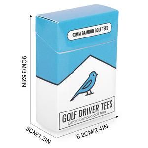 Prix d'usine – Lot de 10 tees de golf en bambou, emballage personnalisé type boîte à cigarettes, tees de golf en bois de bambou de 83 mm - Product Image 3