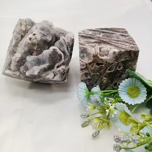 סיטונאי טבעי Druzy Geode Sphalerite קוביית כיכר ריפוי אבנים קריסטל מכובס אבנים