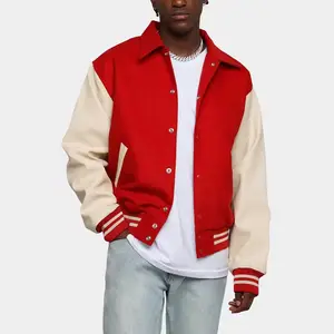 Custom Mens Varsity Jackets Custom Logo Streetwear Baseball Embroidery Jackets For Men