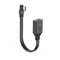 Kabel Ekstensi USB 2.0 OTG Tipe C Sudut Datar 90 Derajat (Male to Female) 5-30cm untuk Ponsel & Komputer