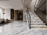 Dalles de marbre Calacatta Bluette pour panneaux à motifs, îlots de cuisine, dessus de table à manger, murs de douche, dessus de meuble-lavabo de salle de bain