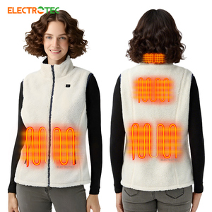 100% Polyester Sherpa <strong>Fleece</strong> 5V Battery Powered Winter Windproof Sleeveless Electric Heated <strong>Vest</strong> <strong>Women</strong> - Product Image 1