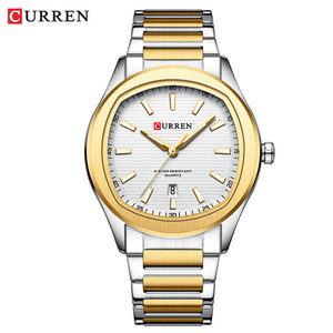 CURREN 8474 Montre à quartz tendance pour hommes avec bracelet en acier Mouvement <span class=keywords><strong>Seiko</strong></span> style business étanche à calendrier simple - Product Image 5