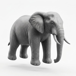 Mascotte géante gonflable en forme d'éléphant, PVC de qualité commerciale, décoration animale gonflable publicitaire pour la promotion des zoos - Product Image 2