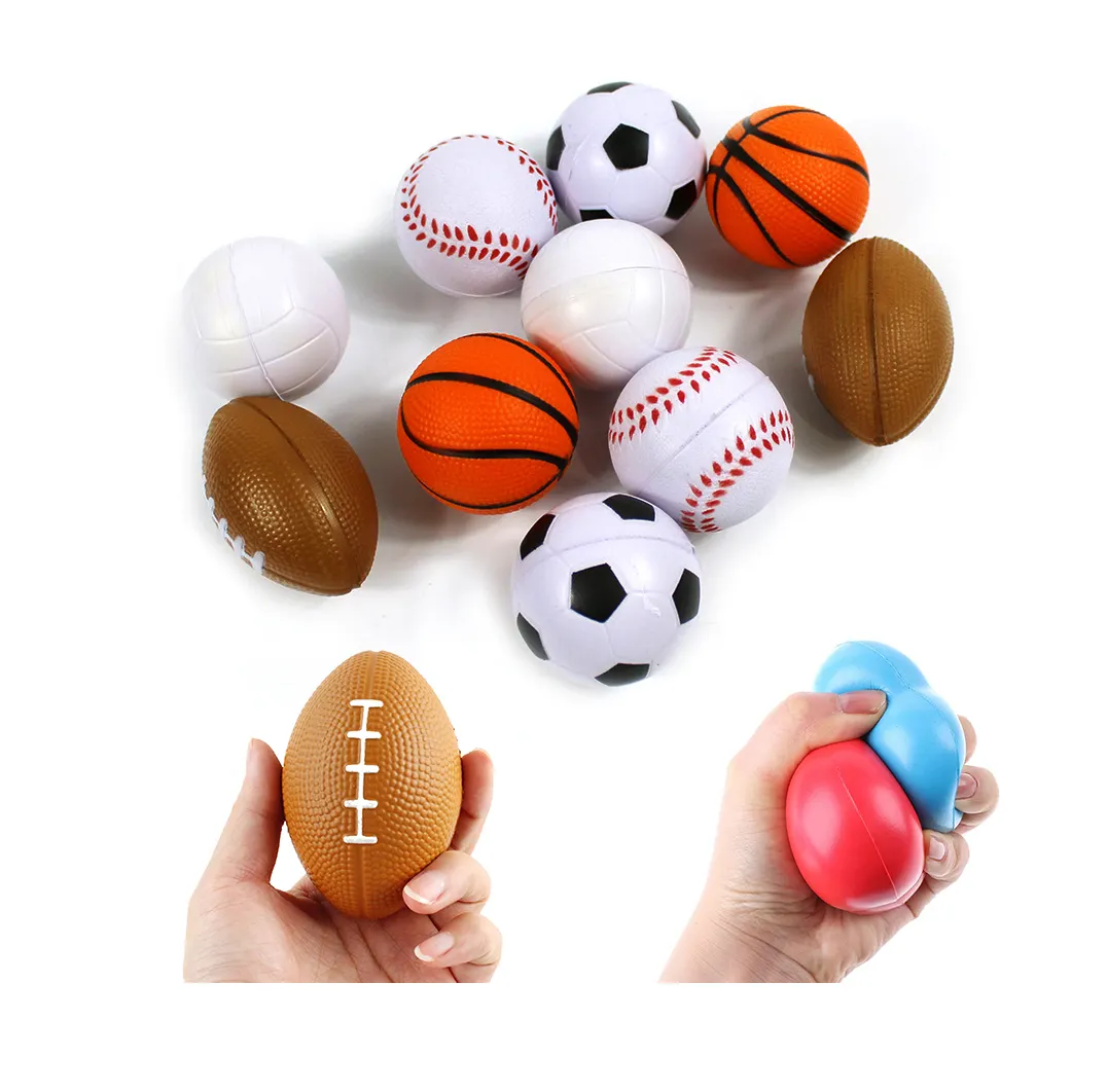 Promotional Soft Foam Squeeze ball Toy Custom LOGO Bouncing Pu Stress Ball Office Anti-Stress Toy for Adults