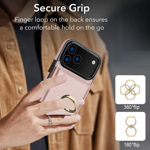 <span class=keywords><strong>Funda</strong></span> de Teléfono de Lujo Retro de Cuero PU con Anillo para <span class=keywords><strong>iPhone</strong></span> 17 Air 16 15 14 13 12 11 Pro Max, Cartera con Bloqueo RFID, <span class=keywords><strong>Funda</strong></span> Protectora para Móvil - Product Image 6