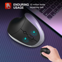 HXSJ X10 2.4G Mouse Gaming Vertikal Optik Nirkabel Ergonomis Ringan 1600DPI yang Dapat Disesuaikan untuk Laptop Kantor Produk Terlaris