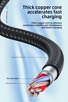 Câble de charge rapide USB-C tressé 1m en nylon USB3.0 Android pour téléphones mobiles Xiaomi/Samsung Compatible avec le transfert de données