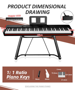 <span class=keywords><strong>Piano</strong></span> numérique léger pour débutants, 88 touches lestées, clavier pleine taille, portable, connecteur MIDI USB, autocollants, pour débutants et adultes - Product Image 6