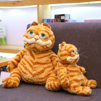 Peluche chat gras 30cm 45cm, jouet en peluche chat jaune orangé, poupée animal en peluche, chaton tigré jaune simulé, coussin doux, cadeau de Pâques