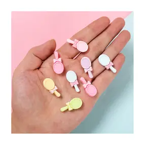 Cute Mini Resin Color of Macaron Bow Mirror Resin Charms For Slime Filler Doll Diy Craft Phone Case Hairclip Keychain Fridge