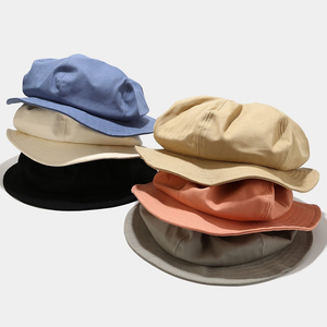 Sombrero de cubo de mezclilla para primavera y verano, estilo artístico vintage, con diseño de nubes, efecto adelgazante, protección solar - Product Image 1