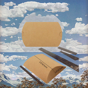 Sac à oreiller en papier kraft recyclé de style européen, biodégradable, boîte à bonbons de mariage en carton ondulé, forme extraterrestre, laminage mat - Product Image 3